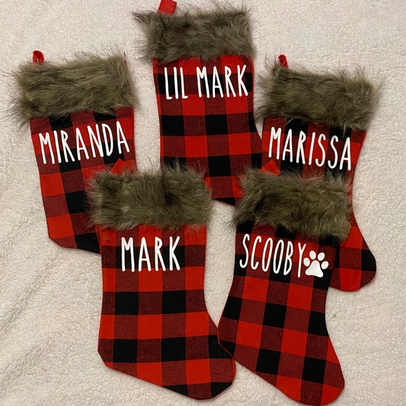 Personalized Christmas Stockings - Buffalo Plaid - Picture 4 of 8